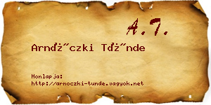 Arnóczki Tünde névjegykártya