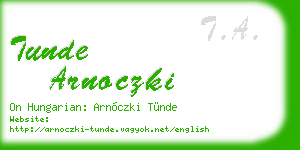 tunde arnoczki business card